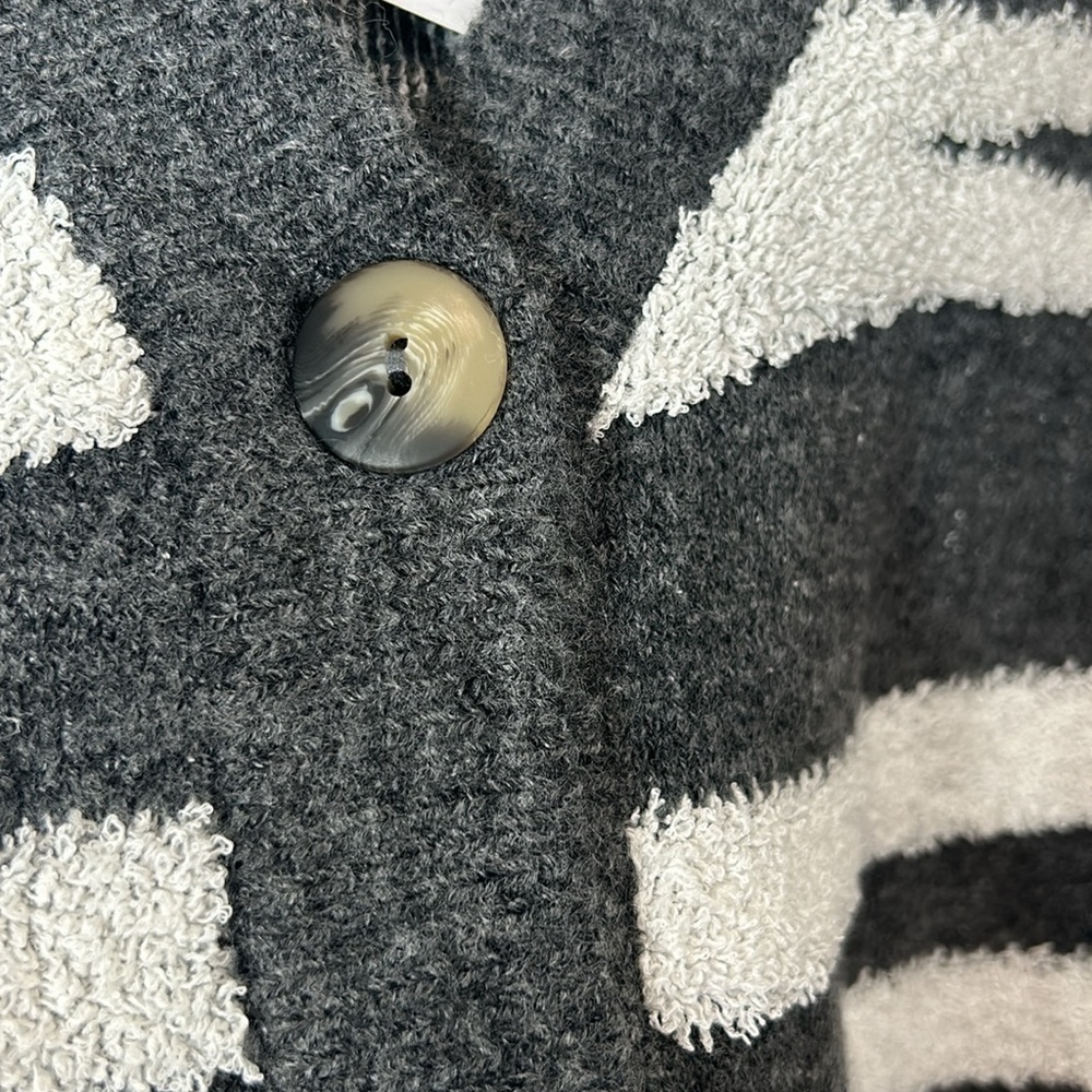 Michael Stars Zebra Nell Brushed Stroke Jacquard Cardigan Women's Plus Size 1x - Picture 6 of 10